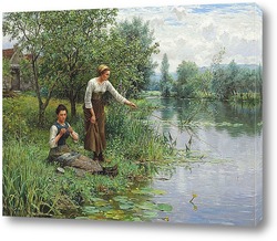   Картина Двое женщин на рыбалке