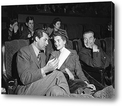    Гарри Грант с женой Барбарой Хьютон на премьере фильма,1945г.