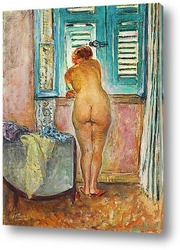   Постер Обнаженная женщина около окна