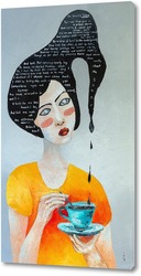   Постер Девушка с чашкой кофе