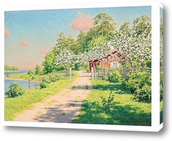   Картина Летний пейзаж с домом.