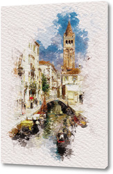   Постер Венеция, акаврельный скетч