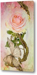   Постер Бабочка с розой