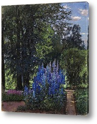   Постер Цветы в летнем саду