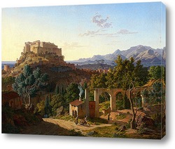  Постер Пейзаж с замком Масса ди Каррара