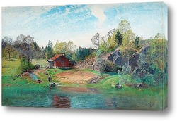   Постер Пейзаж с озером