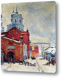  Постер Российская улица зимой