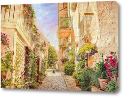   Постер Цветочный переулок в Италии