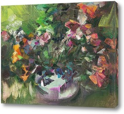   Картина букет цветов на круглом столе