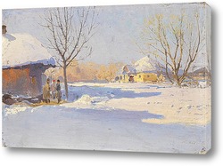   Постер Украинская Деревня зимой