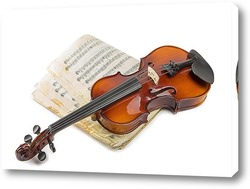  Постер Скрипка и старая нотная тетрадь