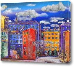   Картина Цветные дома Санкт-Петербурга