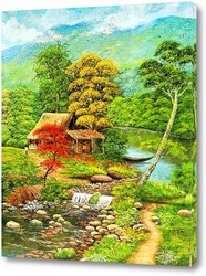   Картина Домик возле леса