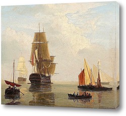   Постер Корабли в море
