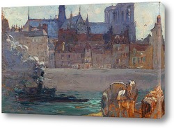   Картина Нотр дам на Сене,Париж