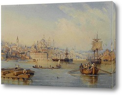    Константинополь от входа в бухту Золотой Рог