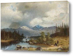   Картина Горы и лес