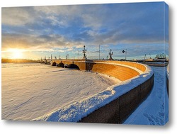   Постер Зимний рассвет на Петровской набережной.