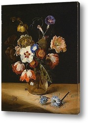   Постер Цветы в стеклянной вазе