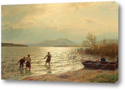   Постер Рыбалка на берегу