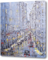   Постер Город, дождь