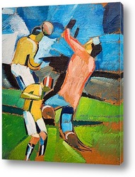   Картина Футболисты играющие в мяч 