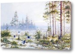   Постер Рябчики в лесу