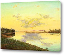   Картина Закат над озером