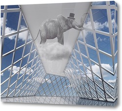   Постер Слон на облаке