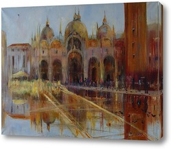   Постер Венеция.Дождь.Голуби.