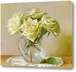   Картина Пять белых роз