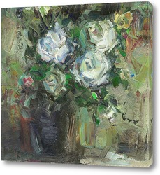   Картина этюд с розами
