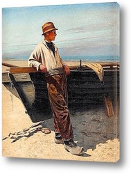   Постер Рыбак на берегу моря