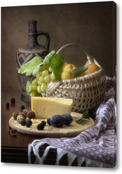   Постер Натюрморт с сыром и фруктами