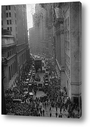  Постер Толпа на Уолл Стритт после краха фондового рынка в 1929г.