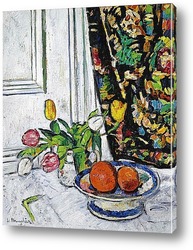   Картина Натюрморт с тюльпанами и апельсинами