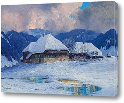   Постер Два дома в Шварцвальд, в зимний период.
