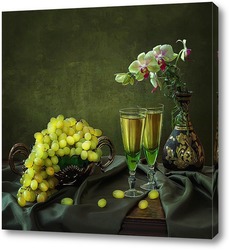  Постер С орхидеей и виноградом