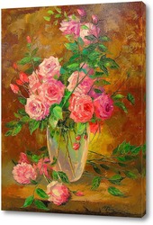   Постер Букет роз в вазе