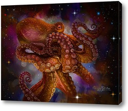   Картина осьминог и звезды