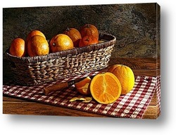   Постер Oranges in Rustic Still Life