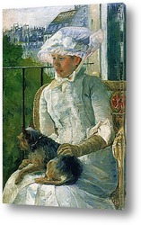    Сьюзен с собакой на балконе,1882г.
