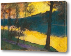  Осень, березы на берегу реки, 1897