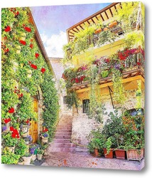   Постер Балкончики на старинных улицах