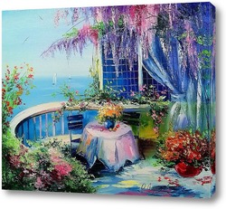   Картина На цветущем балконе