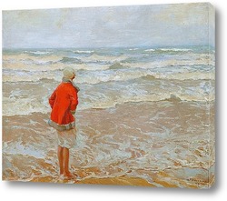   Постер Девушка смотрит на море