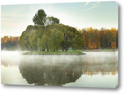  Постер туман на озере