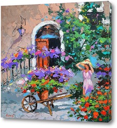   Картина Девушка и цветы
