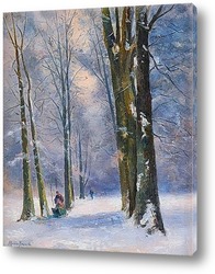   Постер Зимой в лесу, недалеко от Парижа