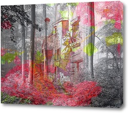   Постер Домик в лесу